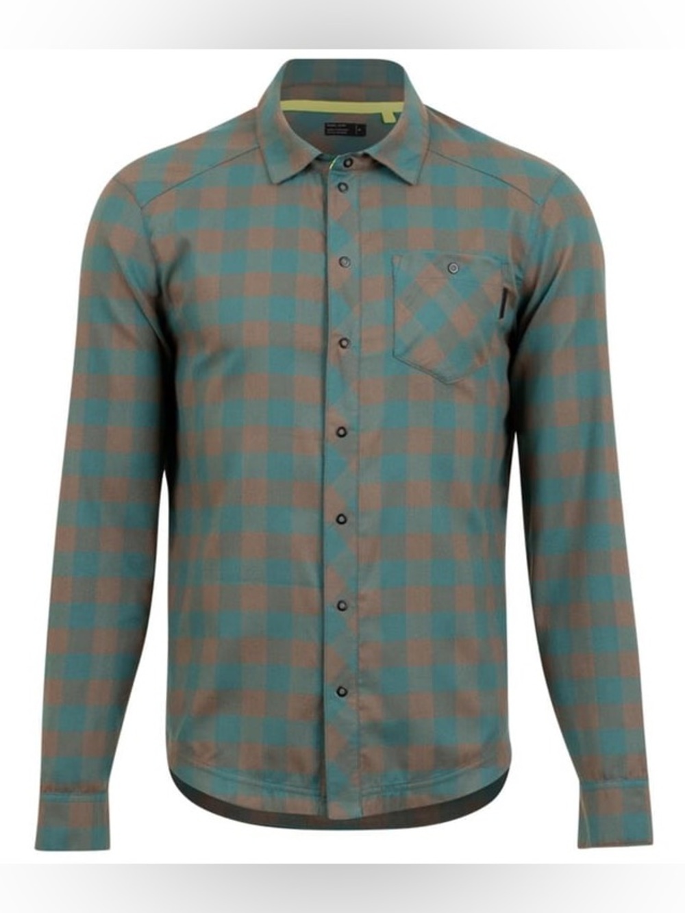 Pearl iZUMi Rove Long Sleeve Shirt, Mens/Uni, Size S, Color ‘Silt/Spruce Plaid’
